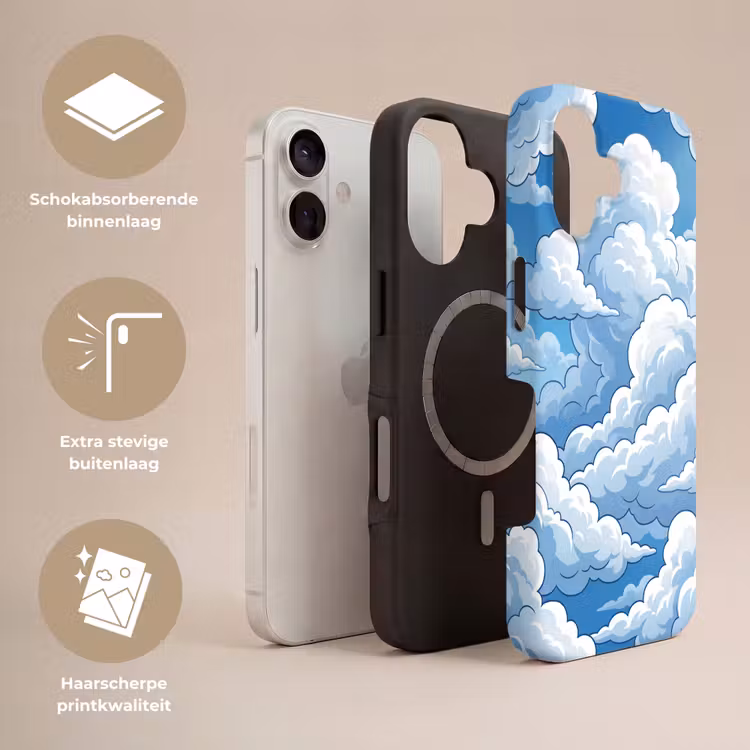 Telefoonhoesje Toughcase - Wolken - Hemel - Abstract - Wit — 3