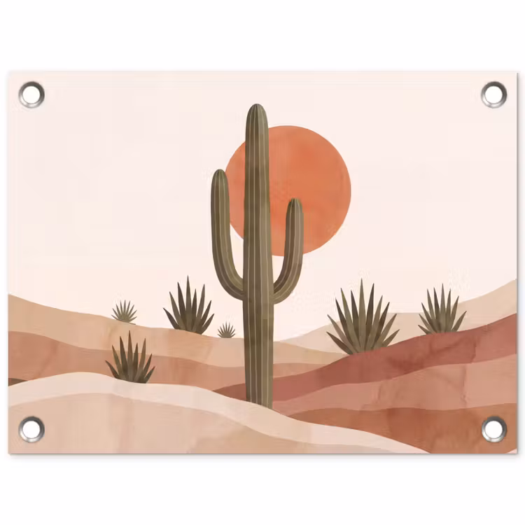 Tuinposter - Cactus - Duinen - Modern - Landschap - Groen — 1