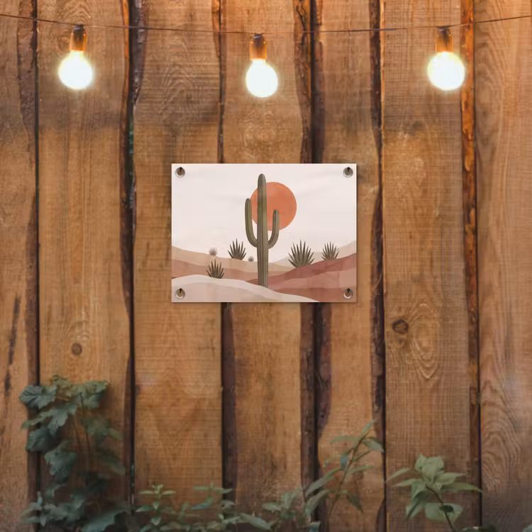 Tuinposter - Cactus - Duinen - Modern - Landschap - Groen — 2