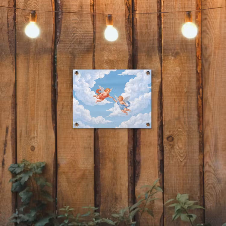 Tuinposter - Engel - Vliegend - Klassiek - Blauw — 2