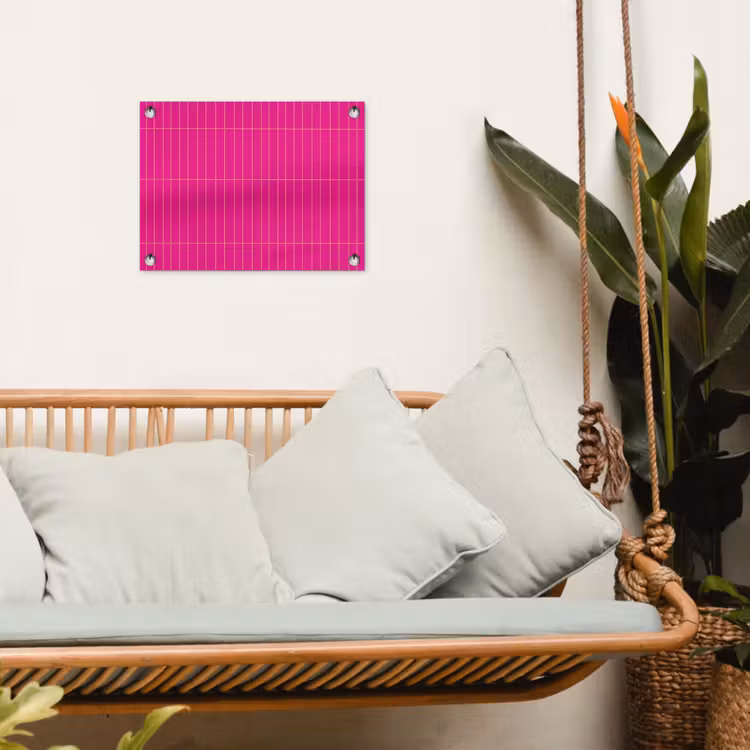 Tuinposter - Patroon - Tegel - Magenta - Roze — 5