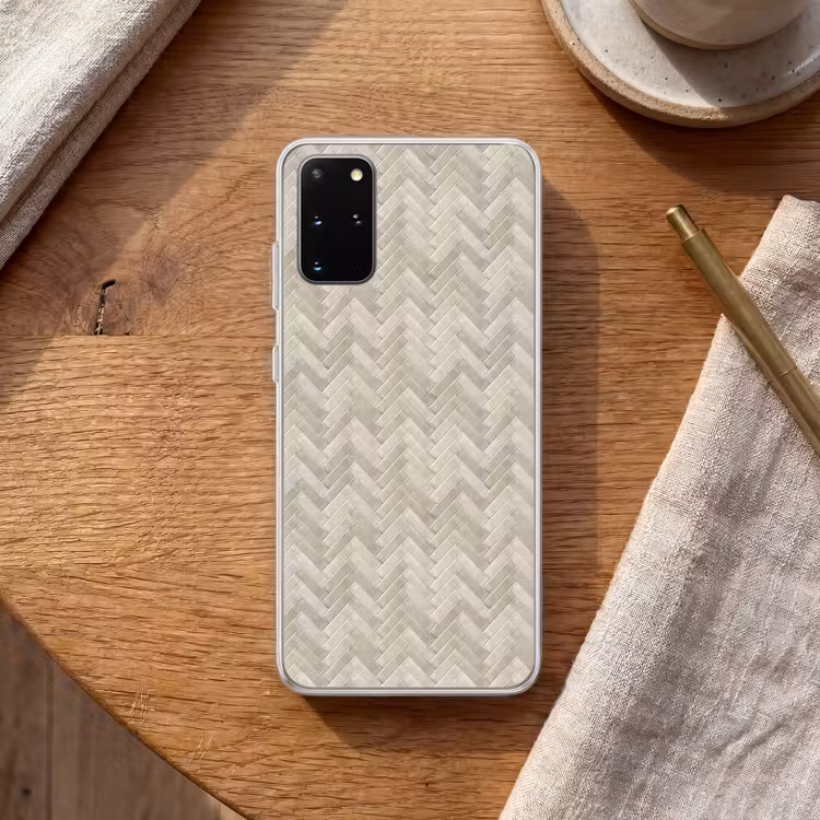 Telefoonhoesje - Visgraat - Wandtegel - Beige — 2