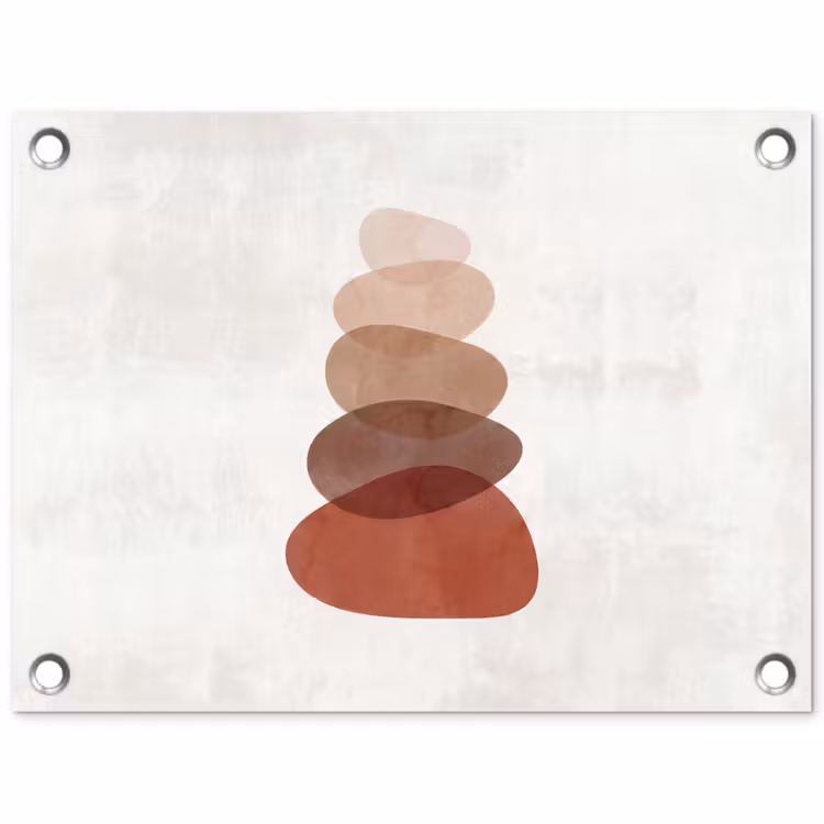 Tuinposter - Abstractie - Gestapeld - Balans - Modern - Aardetinten — 1