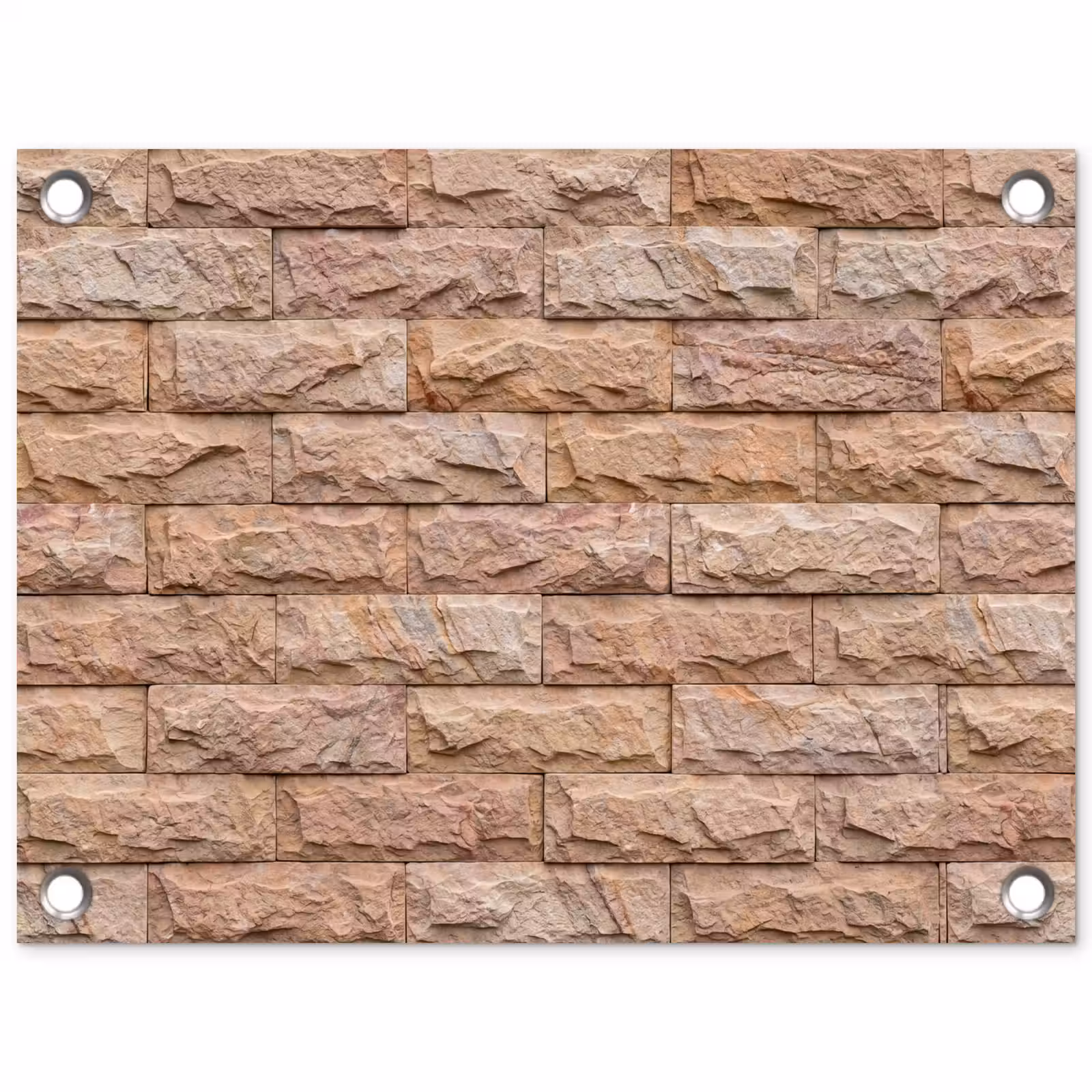 Tuinposter - Muur - Steen - Ruw - Textuur - Beige — 1
