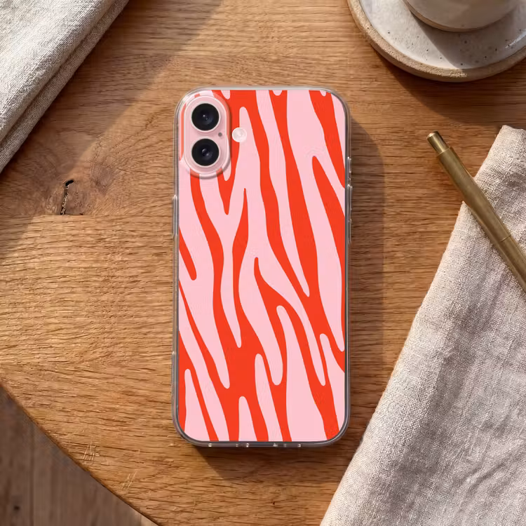 Telefoonhoesje - Zebraprint - Roze - Rood - Dierenprint — 2