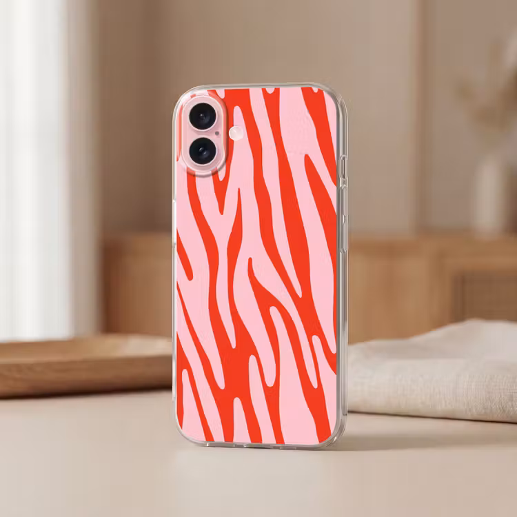 Telefoonhoesje - Zebraprint - Roze - Rood - Dierenprint — 3