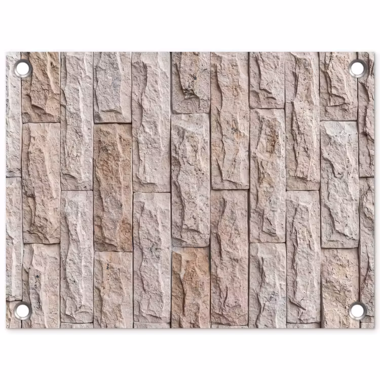 Tuinposter - Muur - Steen - Ruw - Beige - Textuur — 1
