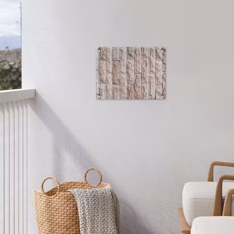 Tuinposter - Muur - Steen - Ruw - Beige - Textuur — 3