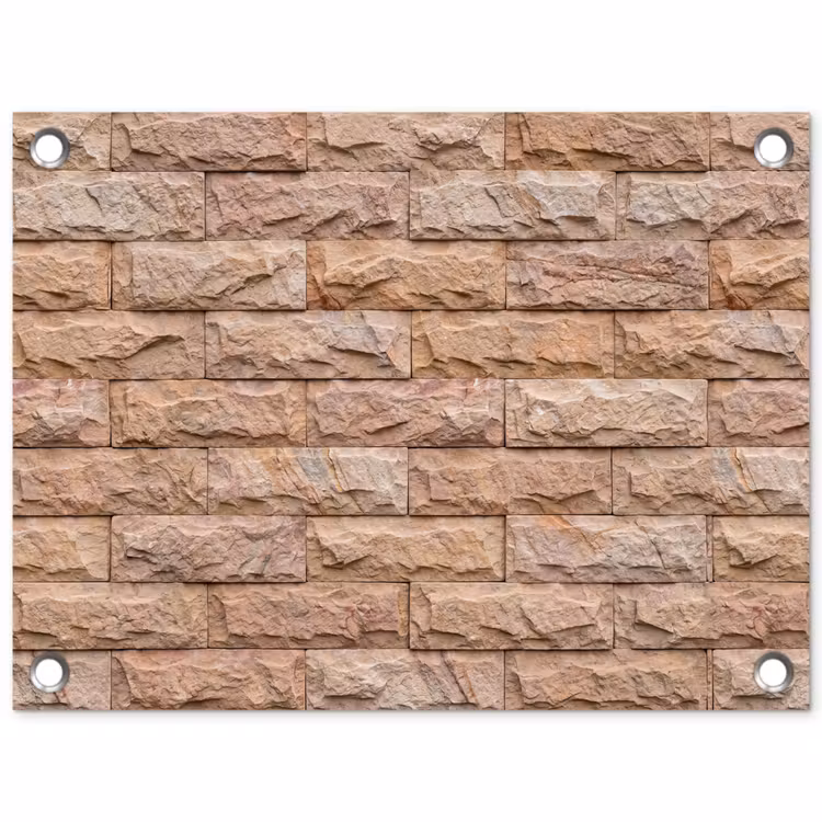 Tuinposter - Muur - Steen - Ruw - Textuur - Beige — 1