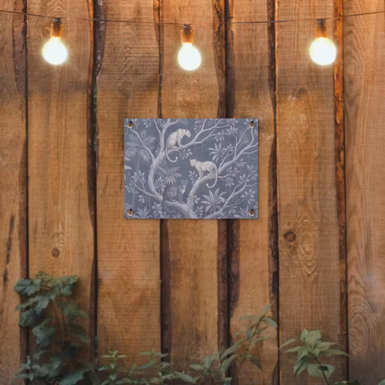 Tuinposter - Dieren - Jungle - Illustratie - Bomen - Blauw — 2