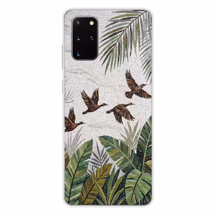 Telefoonhoesje - Vogel - Vliegend - Tropisch - Mozaïek - Groen — 4