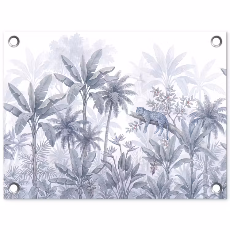 Tuinposter - Kat - Tropisch bos - Modern - Grijs — 1