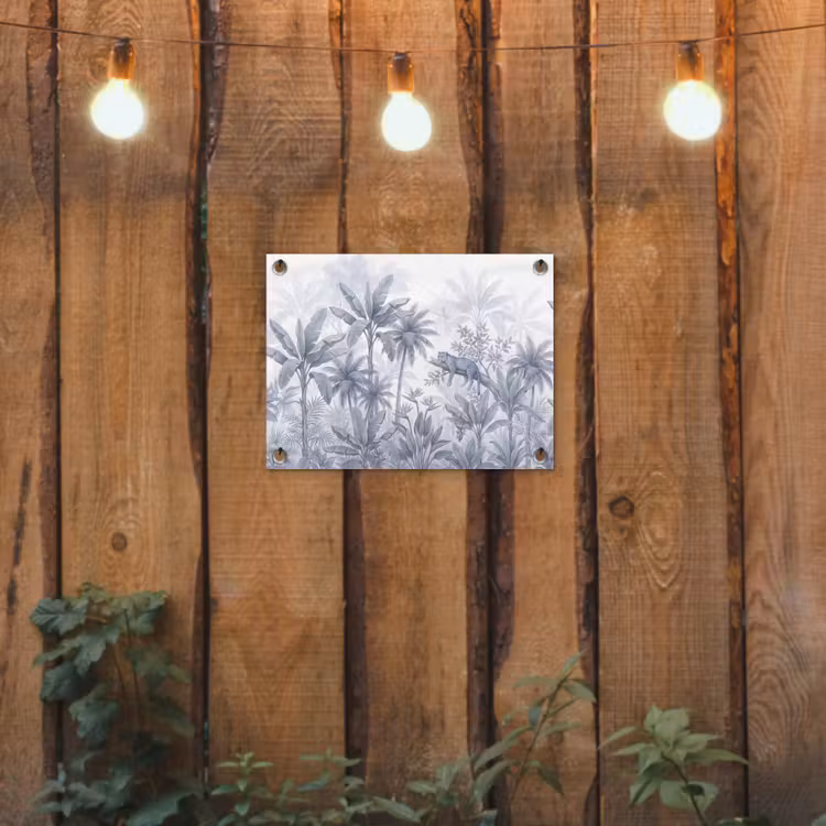 Tuinposter - Kat - Tropisch bos - Modern - Grijs — 2