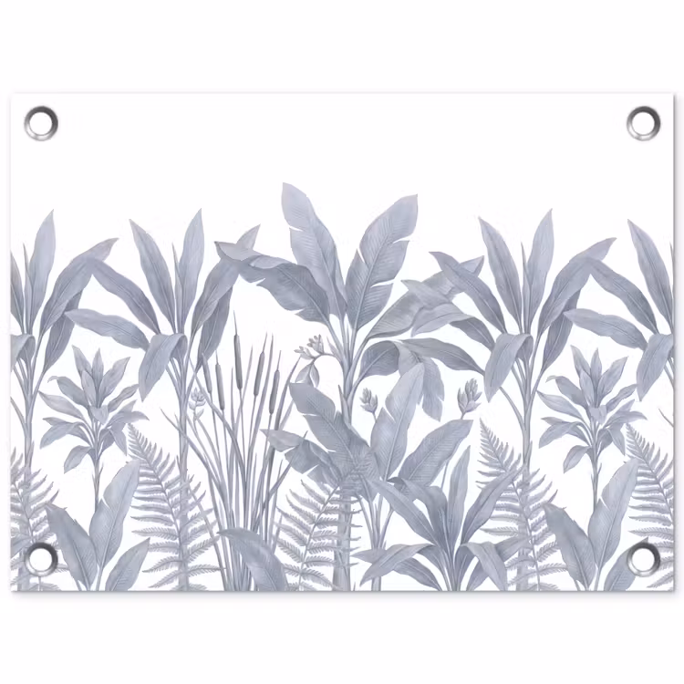 Tuinposter - Planten - Bladeren - Natuur - Grijs — 1