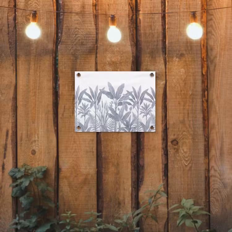 Tuinposter - Planten - Bladeren - Natuur - Grijs — 2