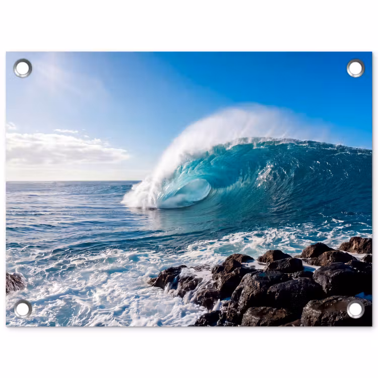 Tuinposter - Golf - Oceaan - Brekend - Water - Blauw — 1