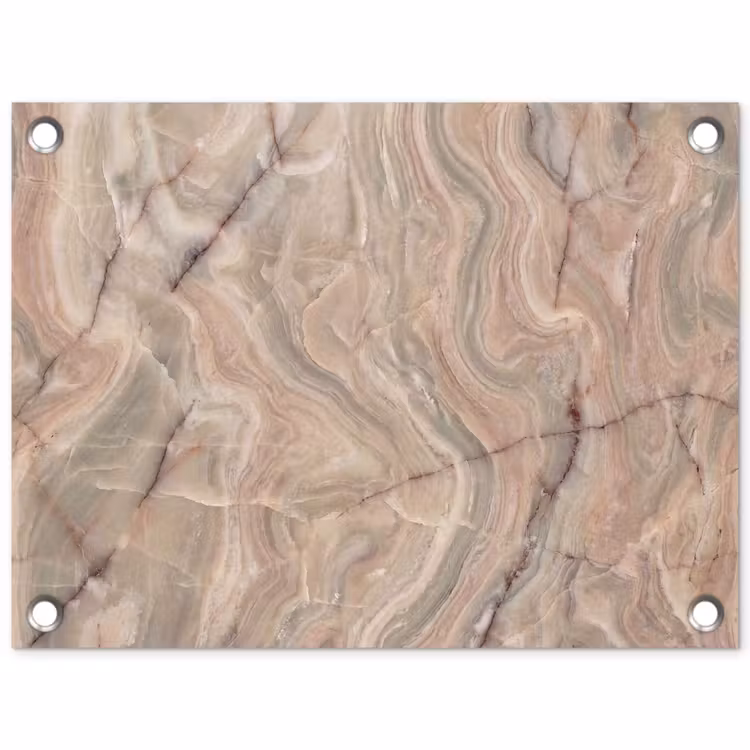 Tuinposter - Marmer - Patroon - Abstract - Beige - Groen — 1