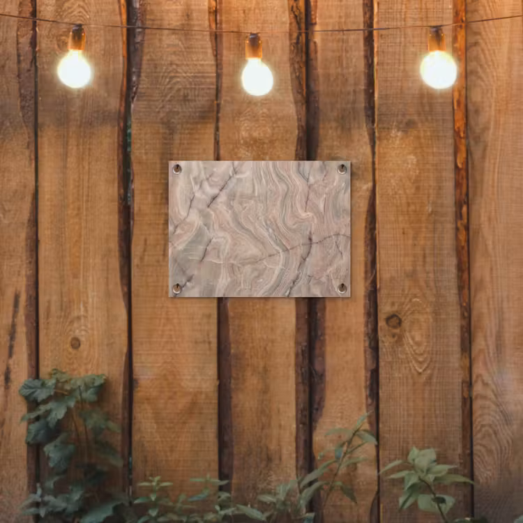 Tuinposter - Marmer - Patroon - Abstract - Beige - Groen — 2