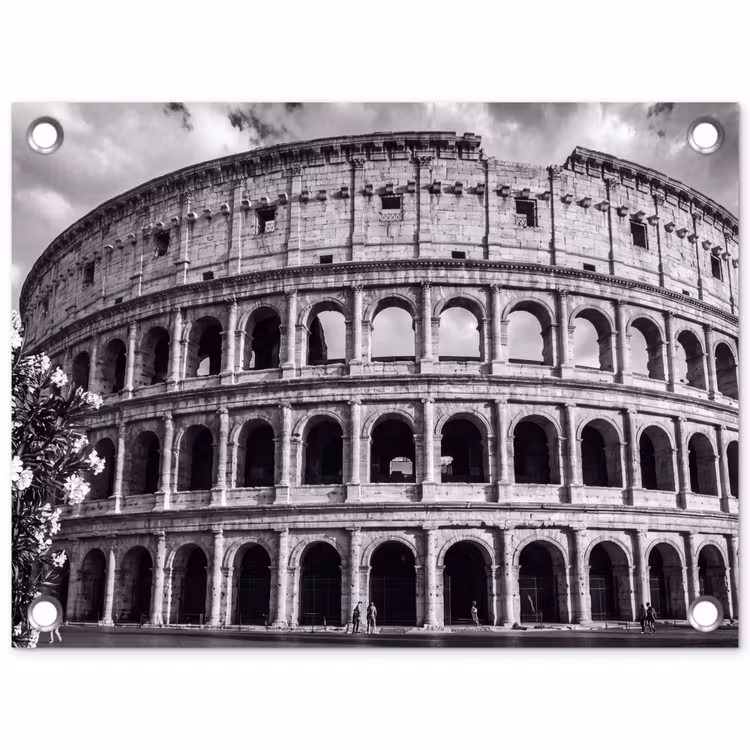 Tuinposter - Architectuur - Colosseum - Rome - Historisch - Zwart-wit — 1