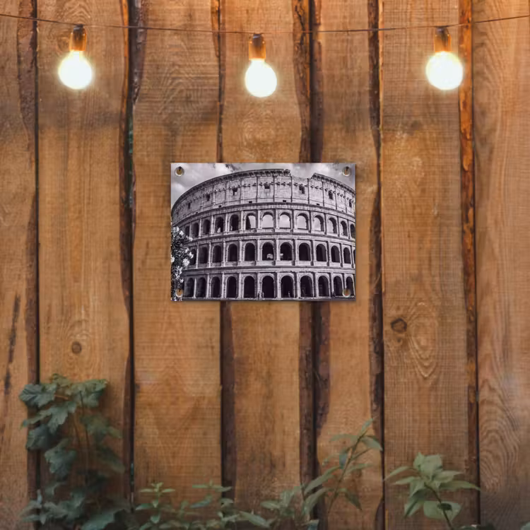 Tuinposter - Architectuur - Colosseum - Rome - Historisch - Zwart-wit — 2