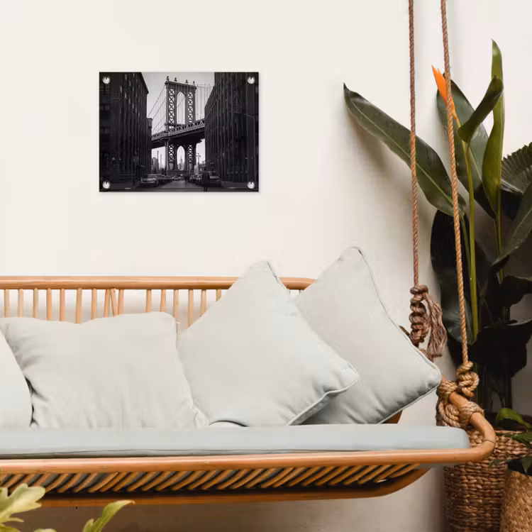 Tuinposter - Brug - Stad - Architectuur - Modern - Zwart-wit — 5