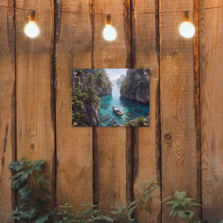 Tuinposter - Eiland - Tropisch - Water - Palmbomen - Natuur — 2