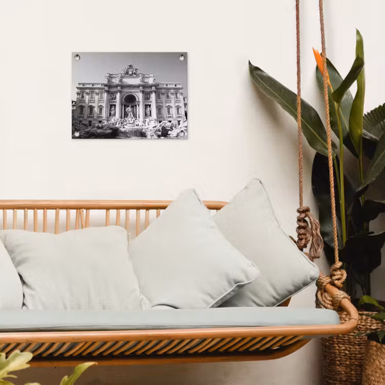 Tuinposter - Fontein - Beelden - Architectuur - Zwart-wit — 5