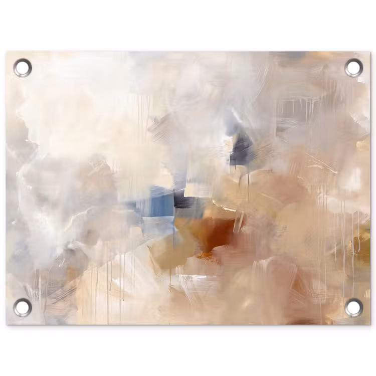 Tuinposter - Abstract - Borstelstreken - Modern - Beige - Kunst — 1