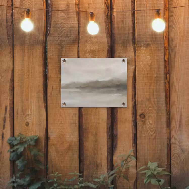 Tuinposter - Abstract - Landschap - Nevel - Modern - Grijs — 2