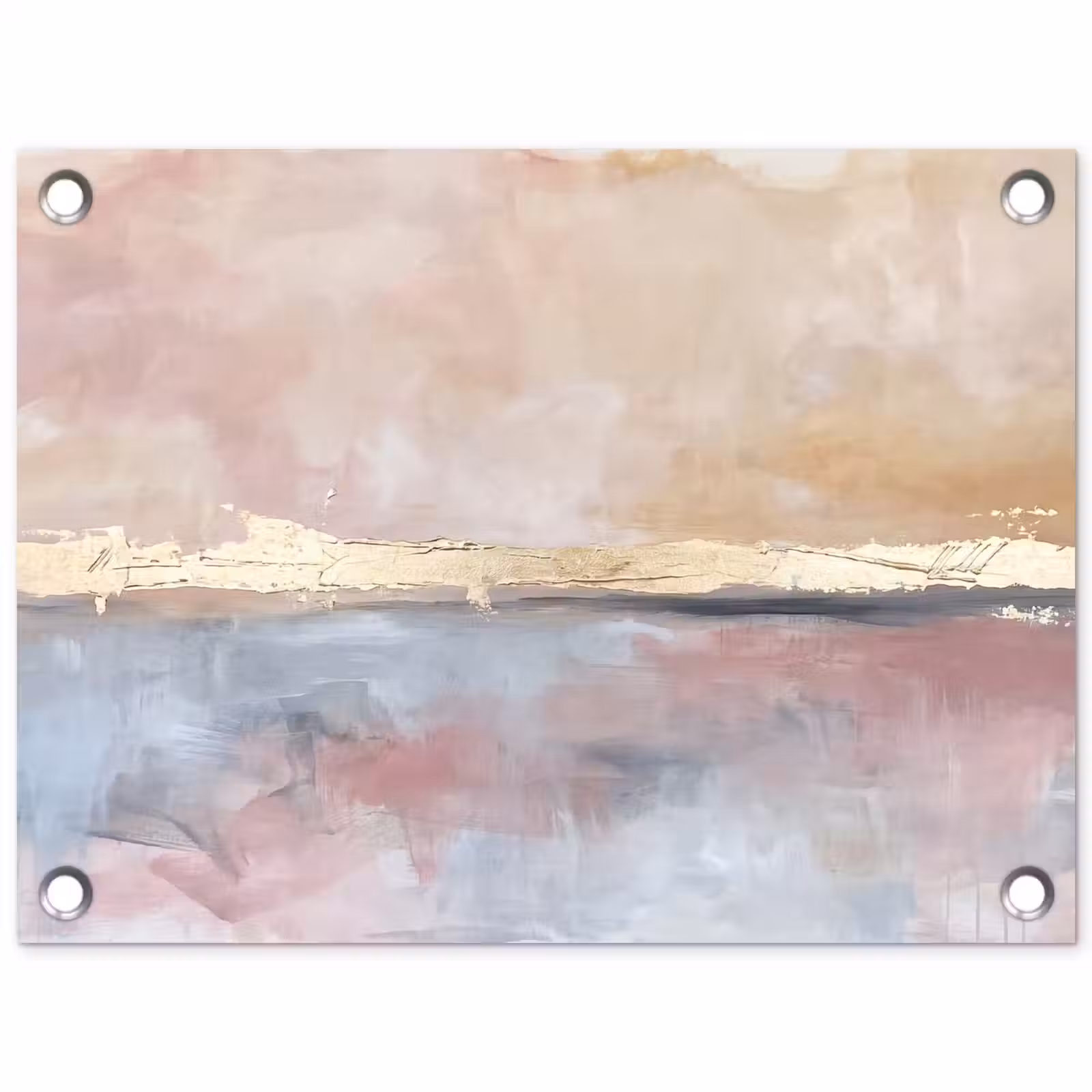 Tuinposter - Abstract - Horizontaal - Kunst - Roze - Goud — 1