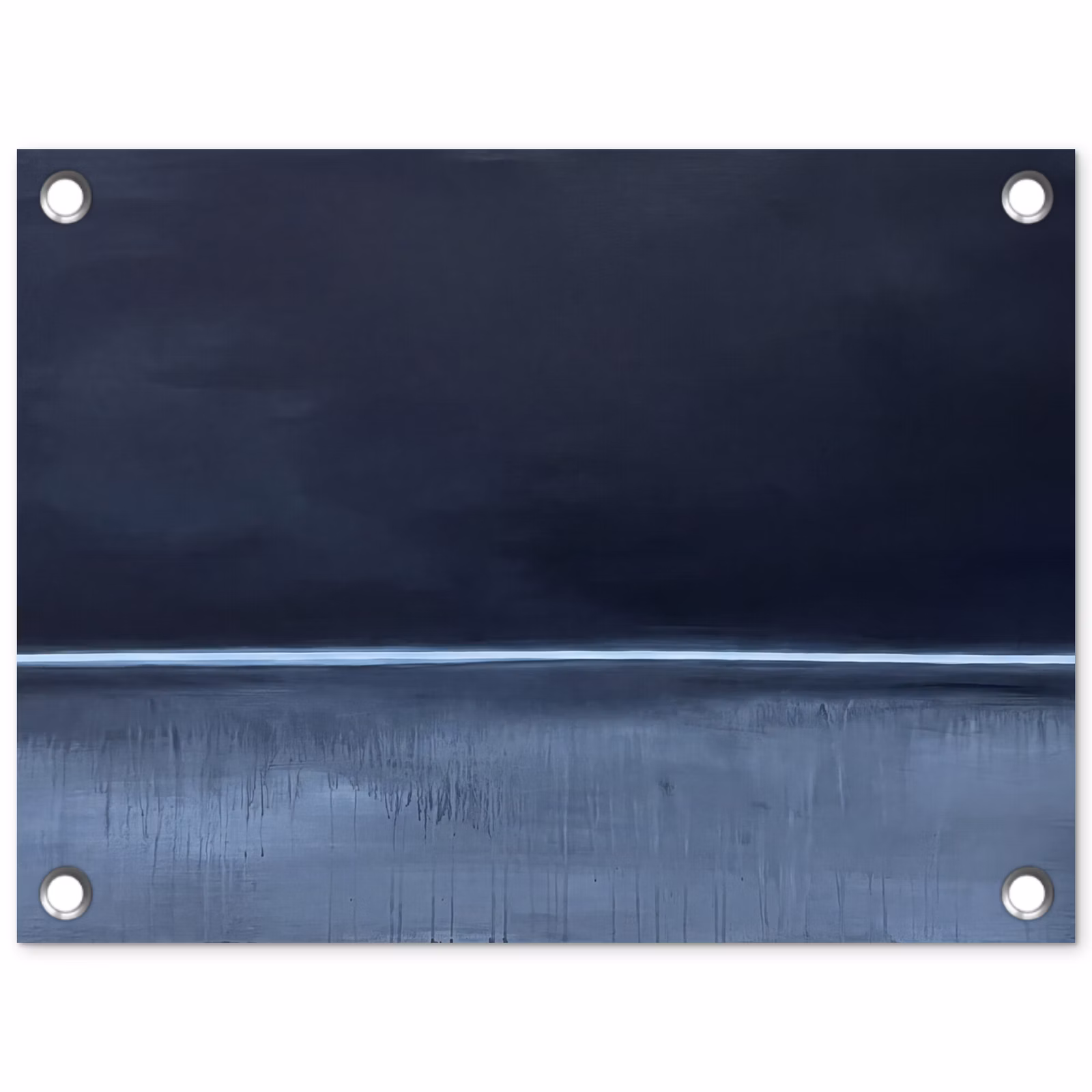 Tuinposter - Abstract - Horizontale lijn - Minimalistisch - Donkerblauw - Kunst — 1