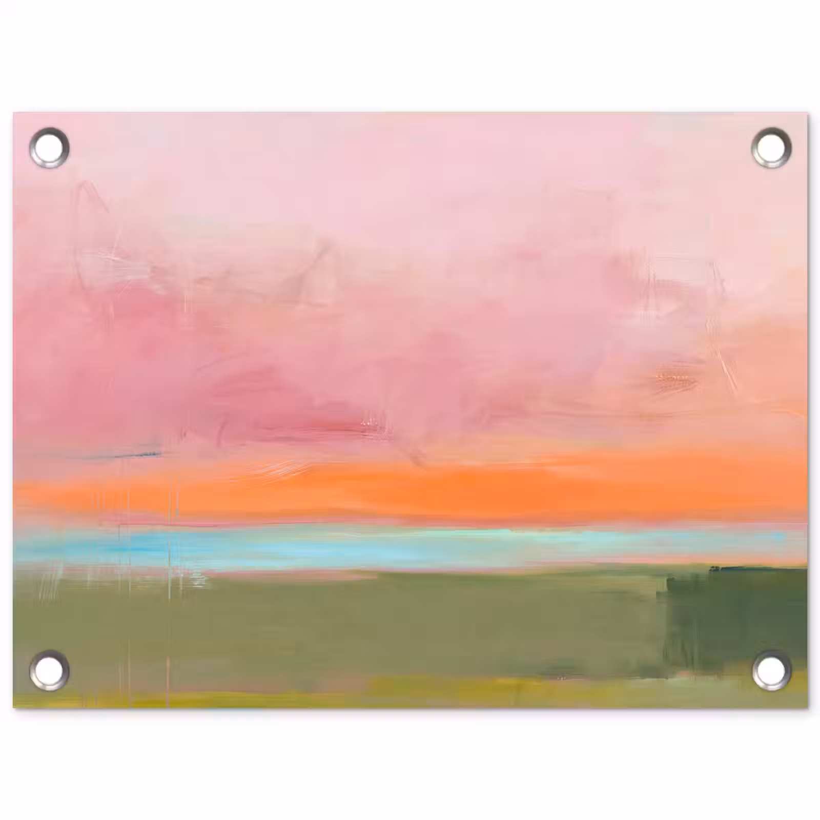 Tuinposter - Abstract - Landschap - Modern - Roze - Oranje — 1