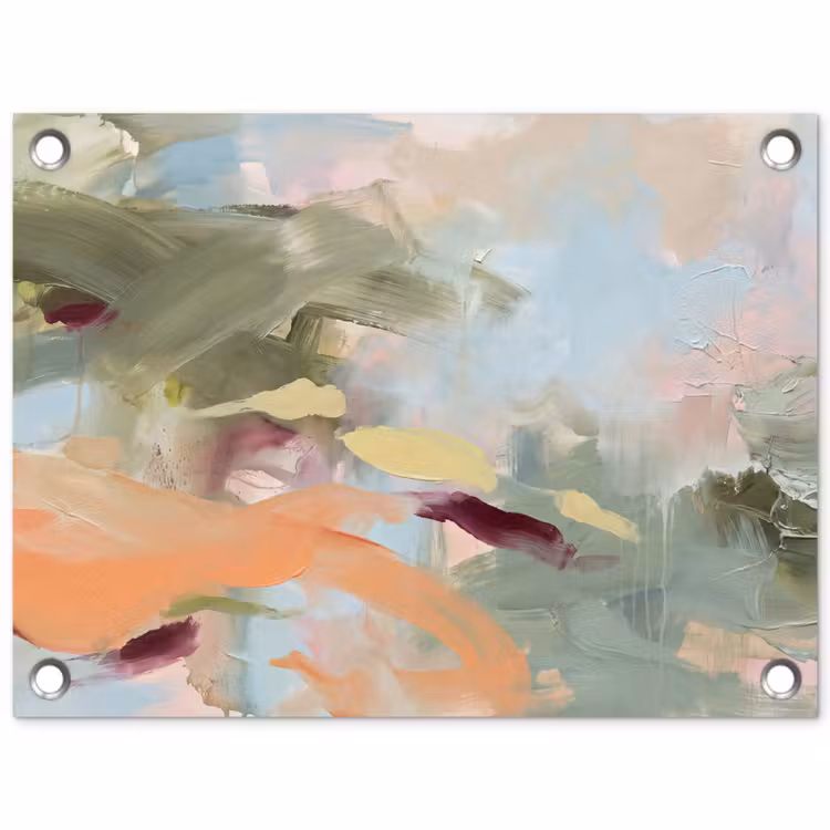 Tuinposter - Abstract - Borstelstreken - Kunst - Modern - Pastel — 1
