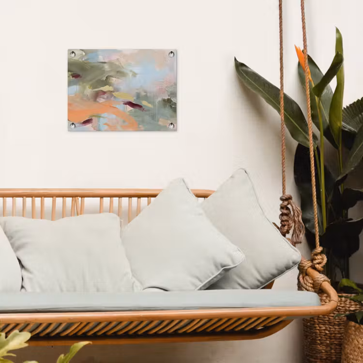 Tuinposter - Abstract - Borstelstreken - Kunst - Modern - Pastel — 5