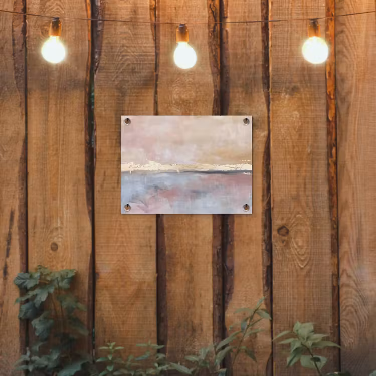 Tuinposter - Abstract - Horizontaal - Kunst - Roze - Goud — 2