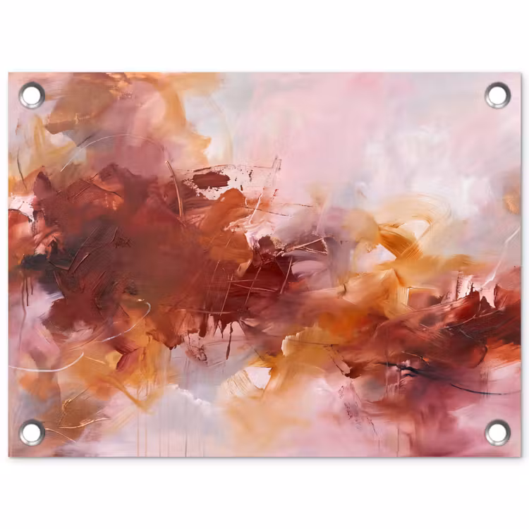Tuinposter - Abstract - Kleurrijk - Kunst - Modern - Roze-Rood — 1