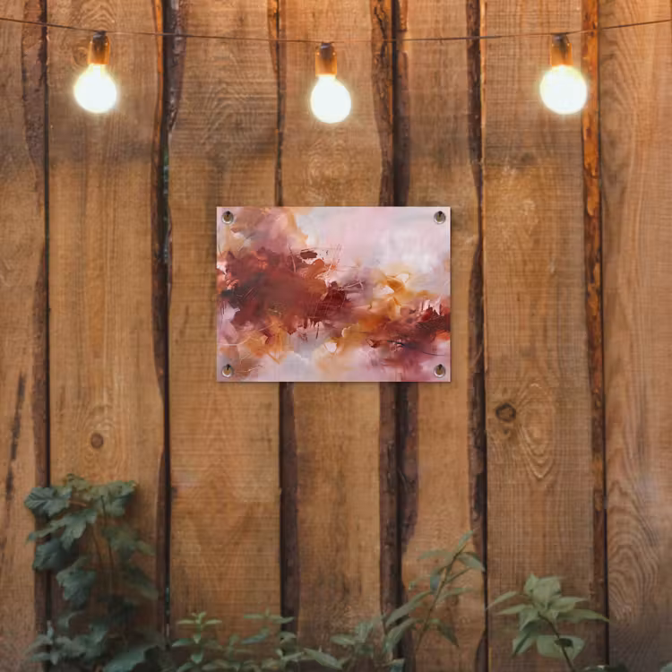Tuinposter - Abstract - Kleurrijk - Kunst - Modern - Roze-Rood — 2