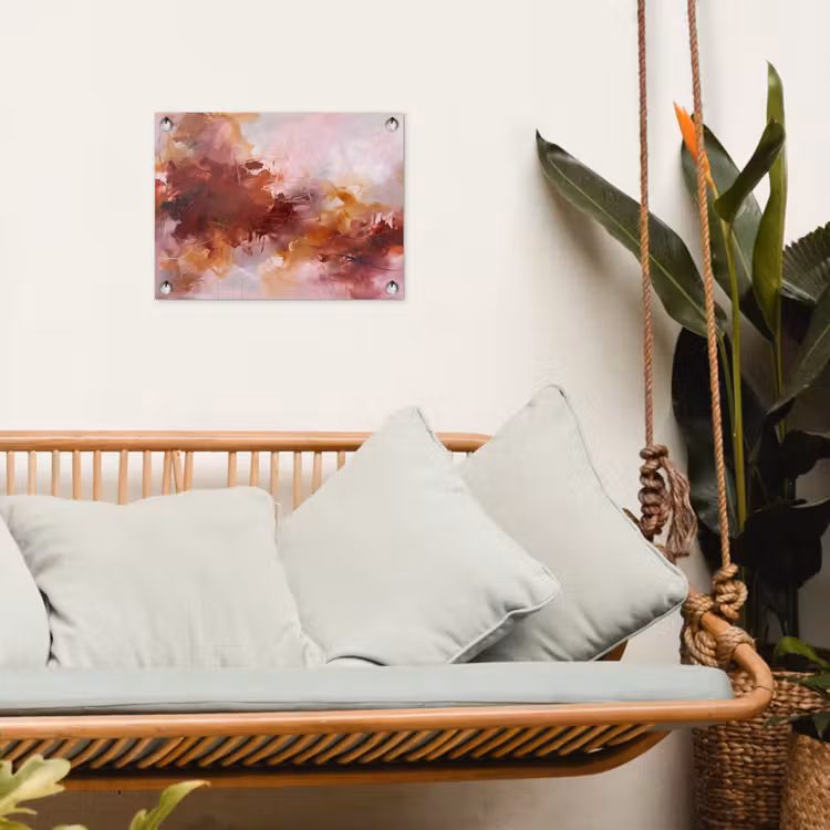 Tuinposter - Abstract - Kleurrijk - Kunst - Modern - Roze-Rood — 5