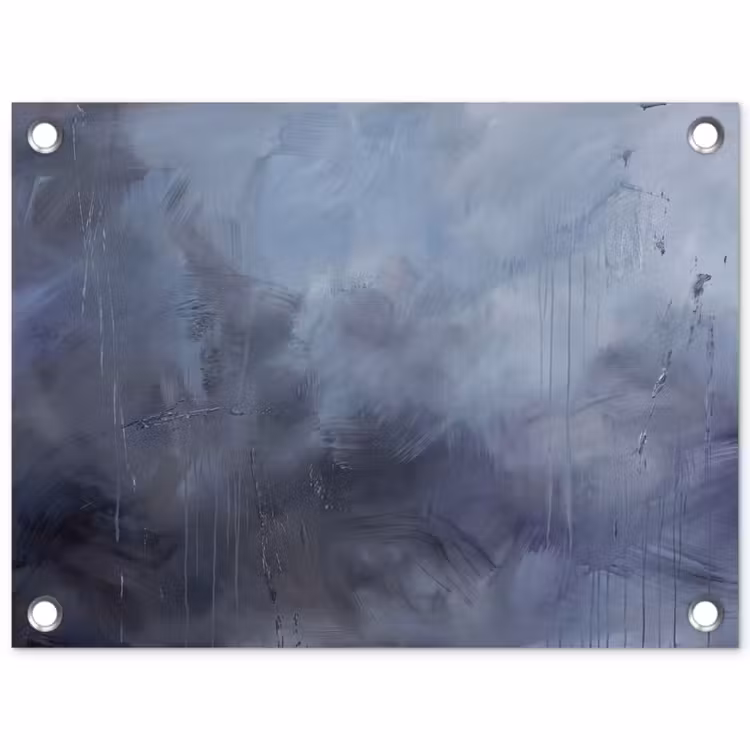 Tuinposter - Abstract - Kwaststreken - Modern - Kunst - Grijs — 1