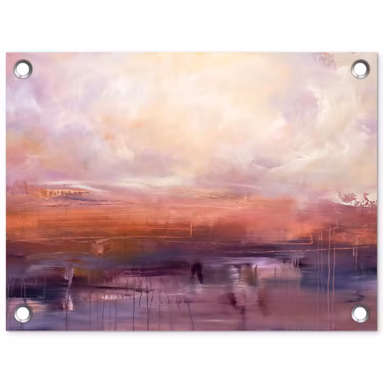 Tuinposter - Abstract - Landschap - Modern - Paars - Oranje — 1