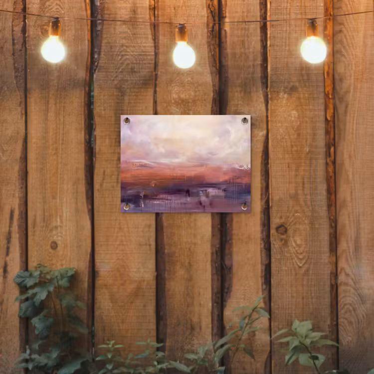 Tuinposter - Abstract - Landschap - Modern - Paars - Oranje — 2