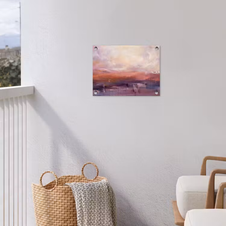 Tuinposter - Abstract - Landschap - Modern - Paars - Oranje — 3