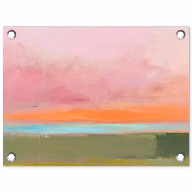 Tuinposter - Abstract - Landschap - Modern - Roze - Oranje — 1