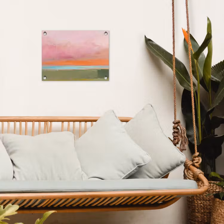Tuinposter - Abstract - Landschap - Modern - Roze - Oranje — 5