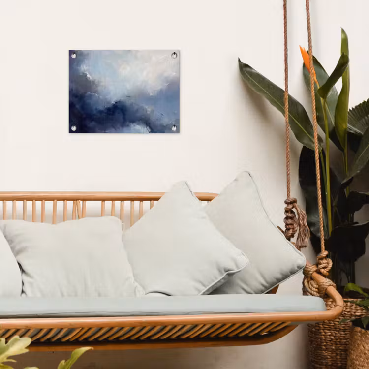 Tuinposter - Abstract - Wolken - Modern - Blauw - Kunst — 5
