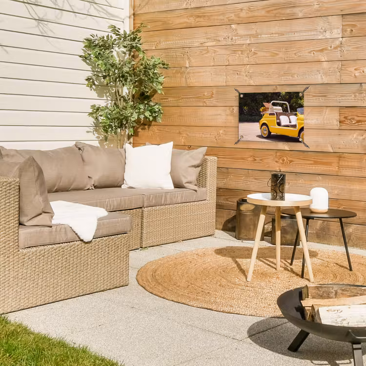 Tuinposter - Auto - Picknick - Zomer - Geel — 4