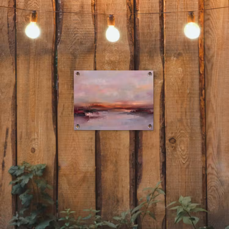 Tuinposter - Landschap - Zonsondergang - Abstract - Modern - Roze — 2