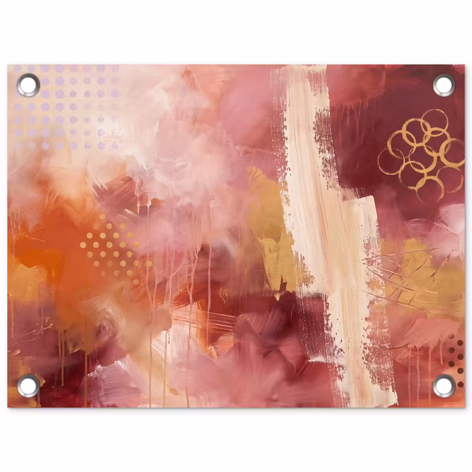 Tuinposter - Abstract - Rood - Goud - Modern - Kunst — 1