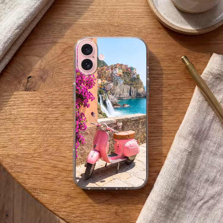 Telefoonhoesje - Voertuig - Roze - Kust - Zomer - Reizen — 2
