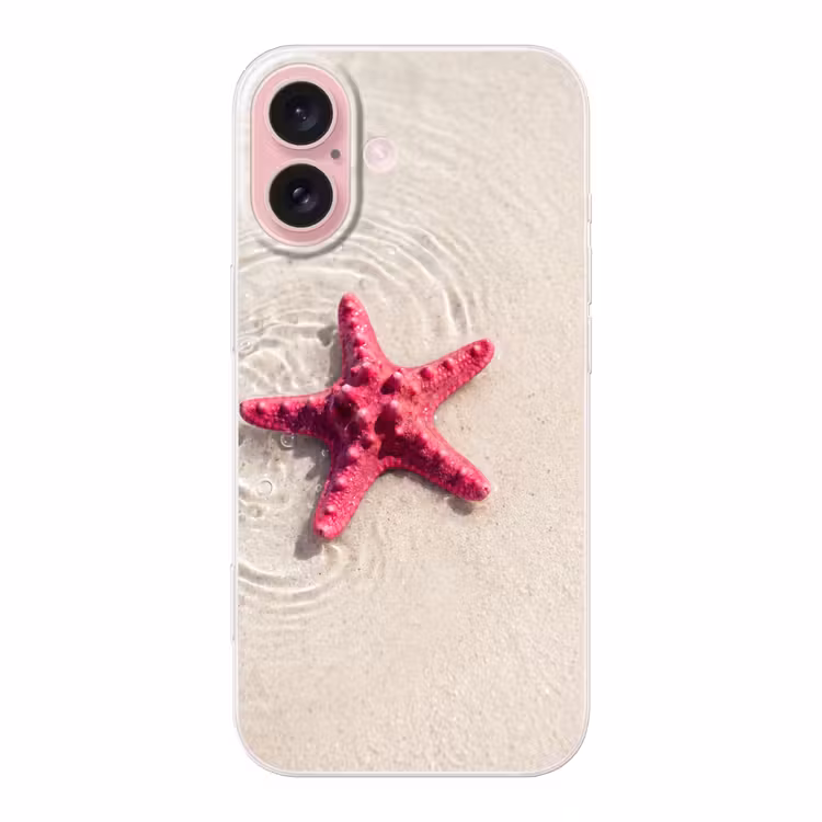 Telefoonhoesje - Zeeleven - Zeester - Strand - Roze - Water — 1